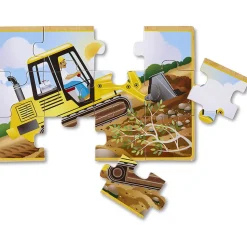 Melissa&Doug Construction 4-in-1 Jigsaw Puzzles w Storage Box