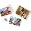 Melissa&Doug Dinosaurs 4-in-1 Jigsaw Puzzles with Storage box