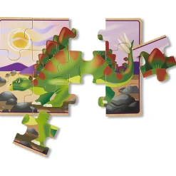 Melissa&Doug Dinosaurs 4-in-1 Jigsaw Puzzles with Storage box