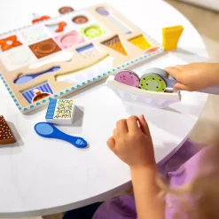 Melissa&Doug Wooden Magnetic Ice Cream Puzzle&Play Set