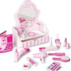 Melissa&Doug Wooden Vanity Beauty Salon Play Set
