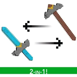 Minecraft Click and Switch Sword and Pickaxe Role-Play 2-In-1 Toy