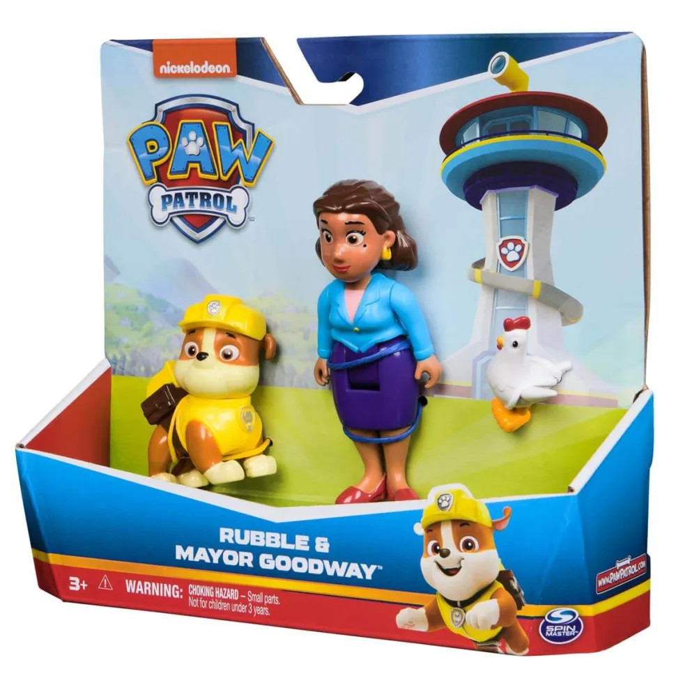 Paw Patrol Rubble and Mayor Goodway Figure Playset