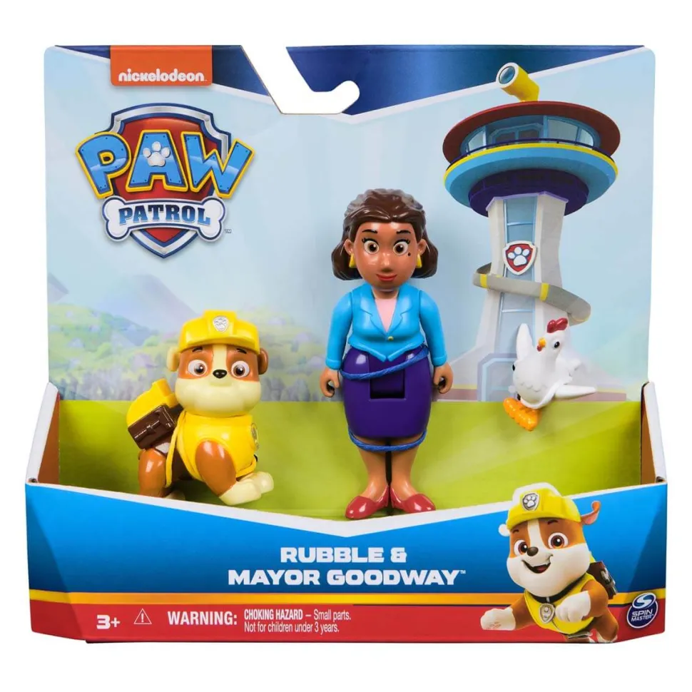 Paw Patrol Rubble and Mayor Goodway Figure Playset