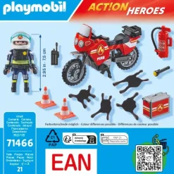 Playmobil Action Heroes Fire Motorcycle Playset 71466
