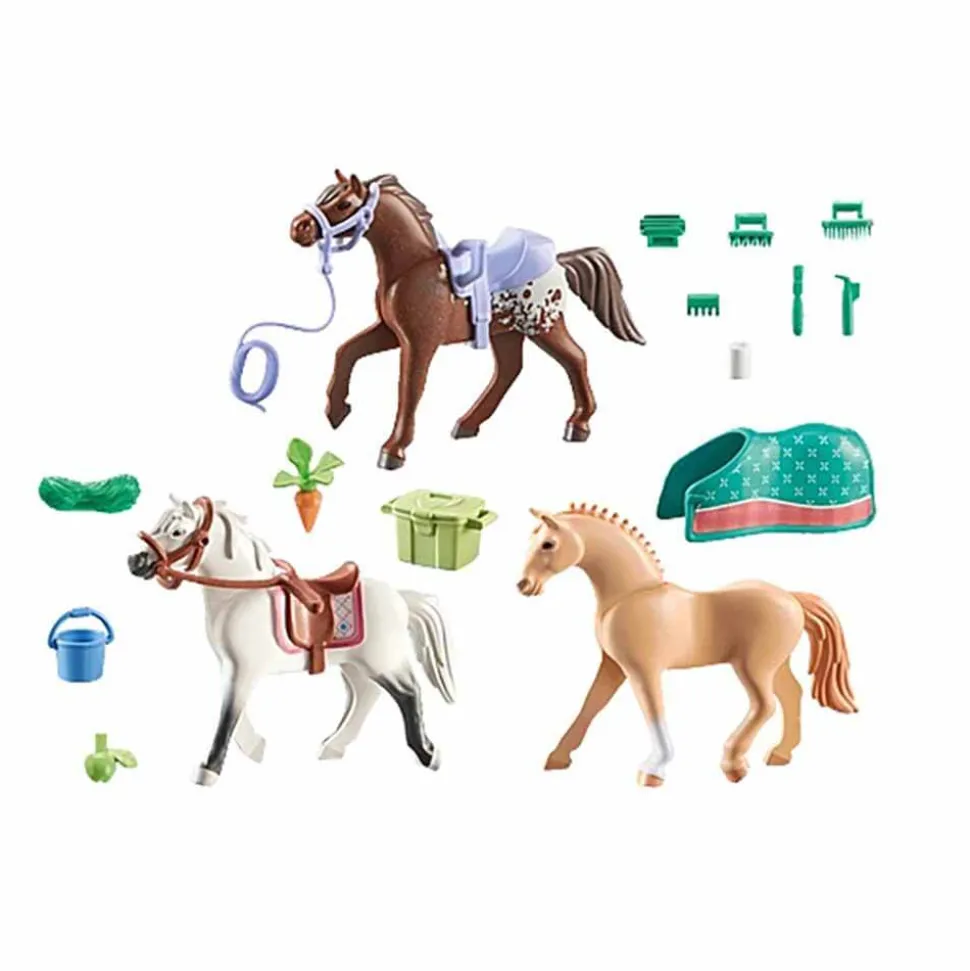 PLAYMOBIL Three Horses with Saddles Playset