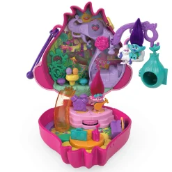 Polly Pocket&Dreamworks Trolls Compact Playset With Poppy&Branch Dolls&13 Accessories