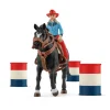 Schleich Farm World Cowgirl Barrel Racing Fun