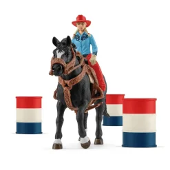 Schleich Farm World Cowgirl Barrel Racing Fun