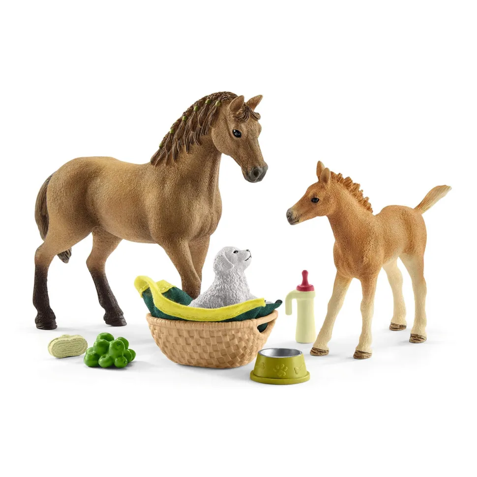 Schleich Sarah’s Baby Animal Care Play Set