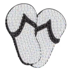 StickerBeans Black Flip Flops Rhinestone Sticker