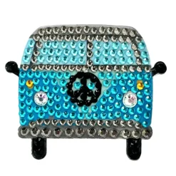 StickerBeans Blue Hippie Van Rhinestone Sticker