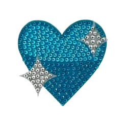 StickerBeans Blue Sparkling Heart Rhinestone Sticker