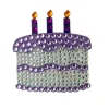 StickerBeans Purple Birthday Cake Rhinestone Sticker