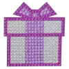 StickerBeans Purple Present Rhinestone Sticker