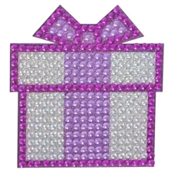StickerBeans Purple Present Rhinestone Sticker