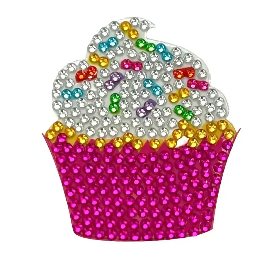 StickerBeans Vanilla Cupcake Rhinestone Sticker