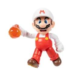 Super Mario Fire Mario with Fire Flower 4-Inch Action Figure