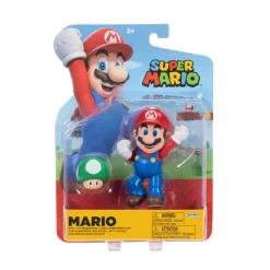 Super Mario Mario with 1UP Mushroom 4-Inch Action Figure