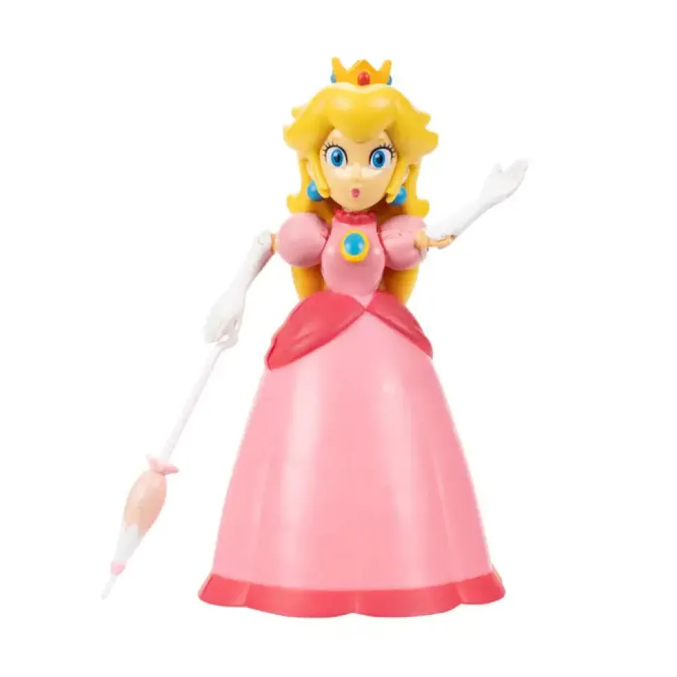 Super Mario Princess Peach with Umbrella 4-Inch Action Figure