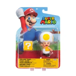 Super Mario Yellow Toad with Question Block 4-Inch Action Figure