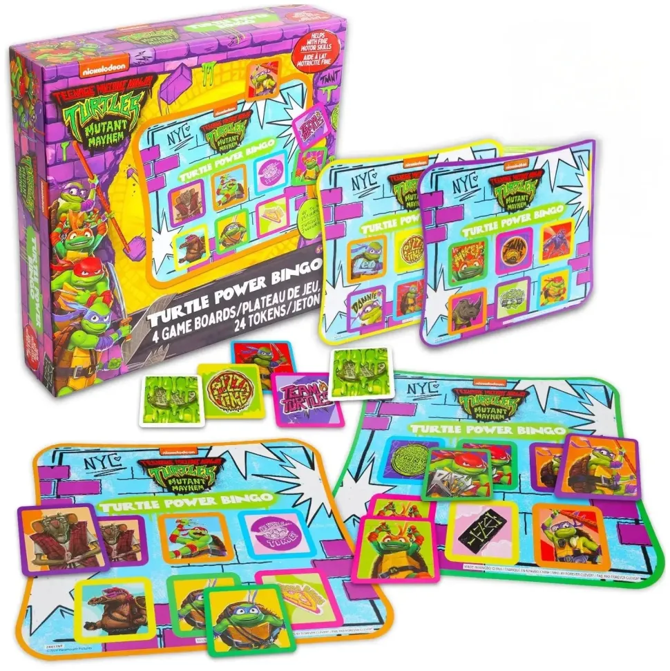 Teenage Mutant Ninja Turtles Mutant Mayhem Turtle Power Bingo Game