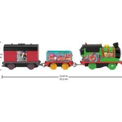 Thomas&Friends Graffiti Percy Motorized Toy Train Engine with Cargo