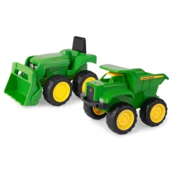 TOMY John Deere 6 Inch Sandbox Toy Set with Toy Truck and Toy Tractor