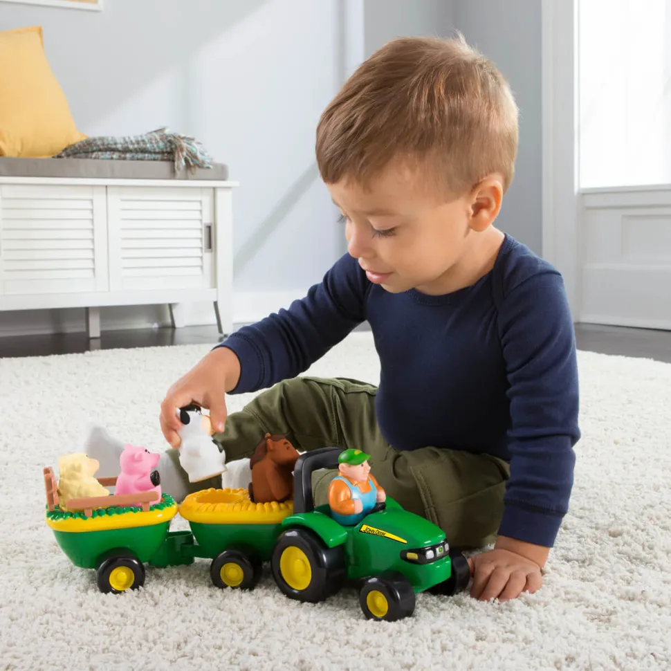 TOMY John Deere Animal Sounds Hayride Preschool Farm Toy