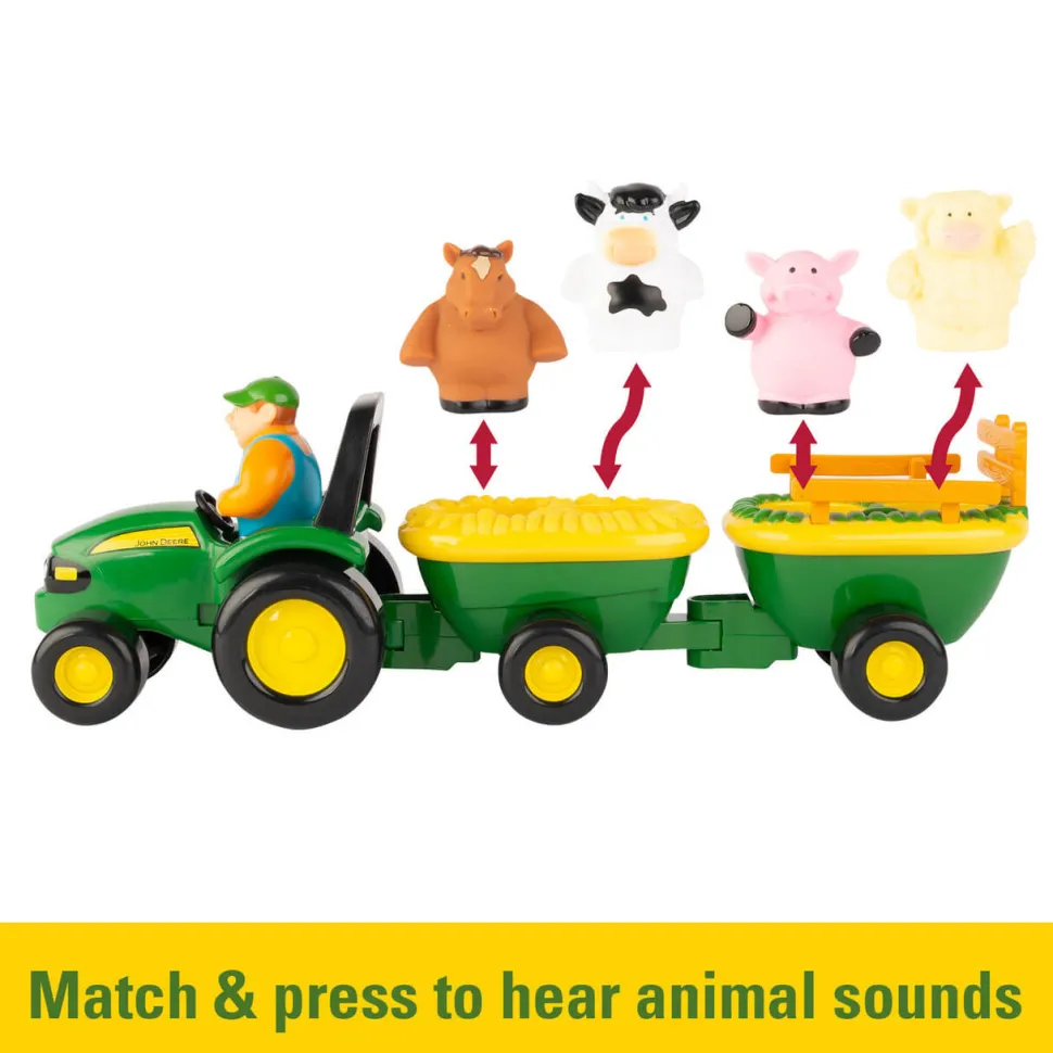 TOMY John Deere Animal Sounds Hayride Preschool Farm Toy
