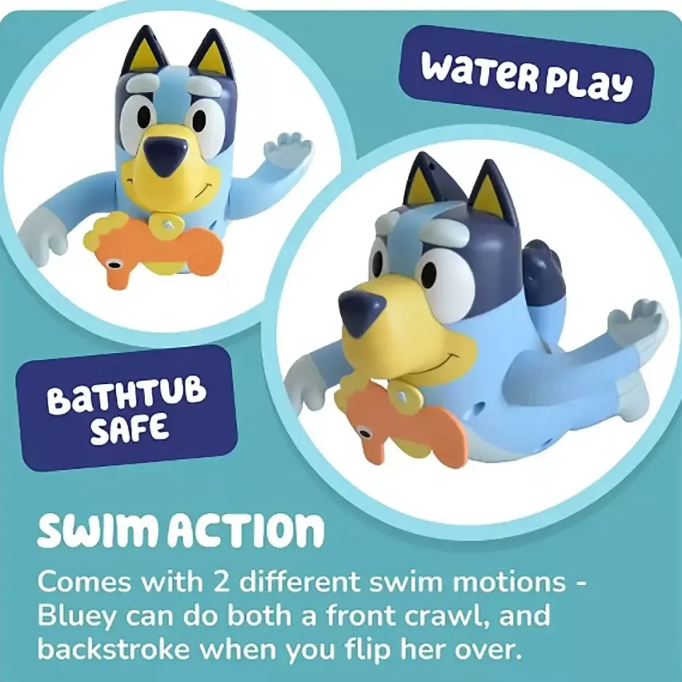 TOMY Toomies Bluey Swimming Bluey Bath Toy with Seahorse