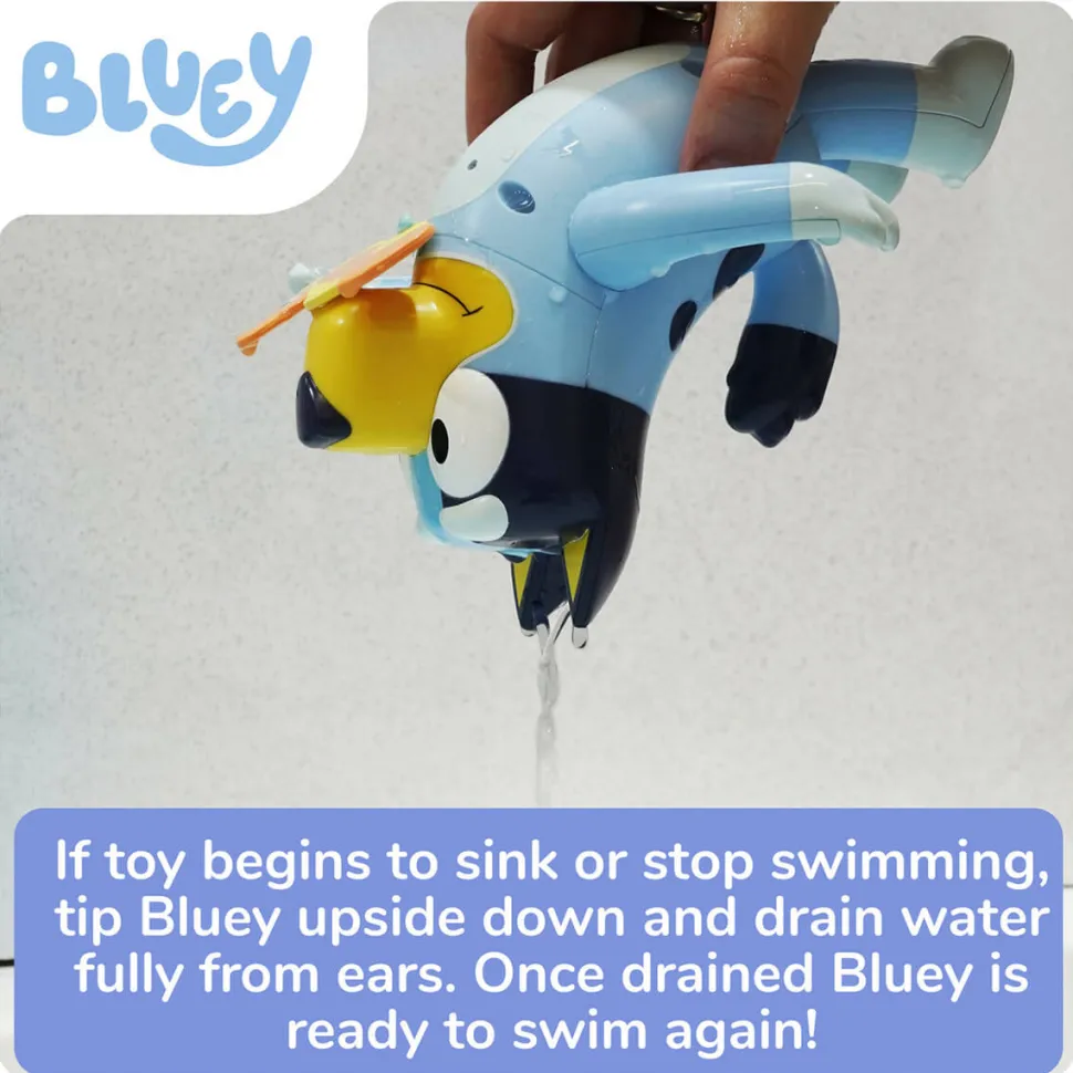 TOMY Toomies Bluey Swimming Bluey Bath Toy with Seahorse