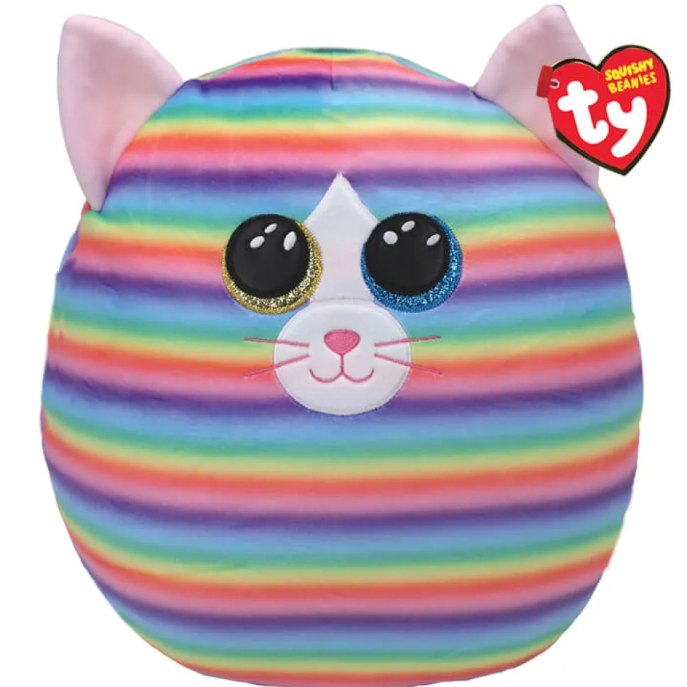 Ty Beanie Squishies Heather the Rainbow Cat 14-Inch Plush