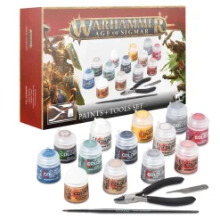 Warhammer Age of Sigmar Paint and Tools Set (Stormcast Eternals vs Skaven Clanrats)