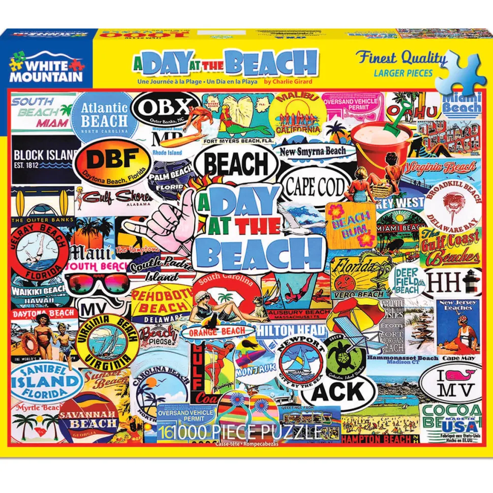 White Mountain Puzzles A Day At The Beach 1000 Pc