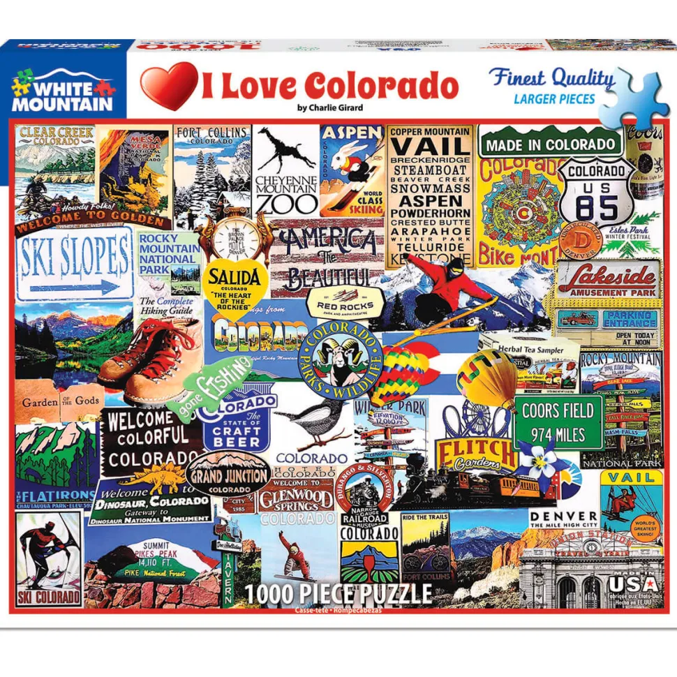 White Mountain Puzzles I Love Colorado 1000 Pc