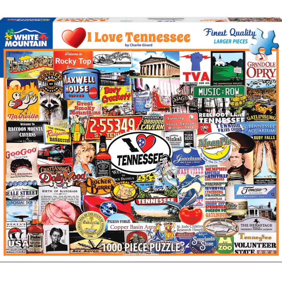 White Mountain Puzzles I Love Tennessee 1000 Pc