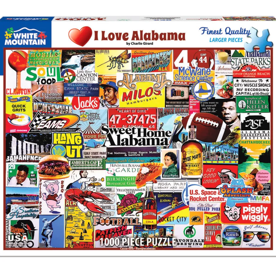 White Mountain Puzzles I Love Alabama 1000 Pc