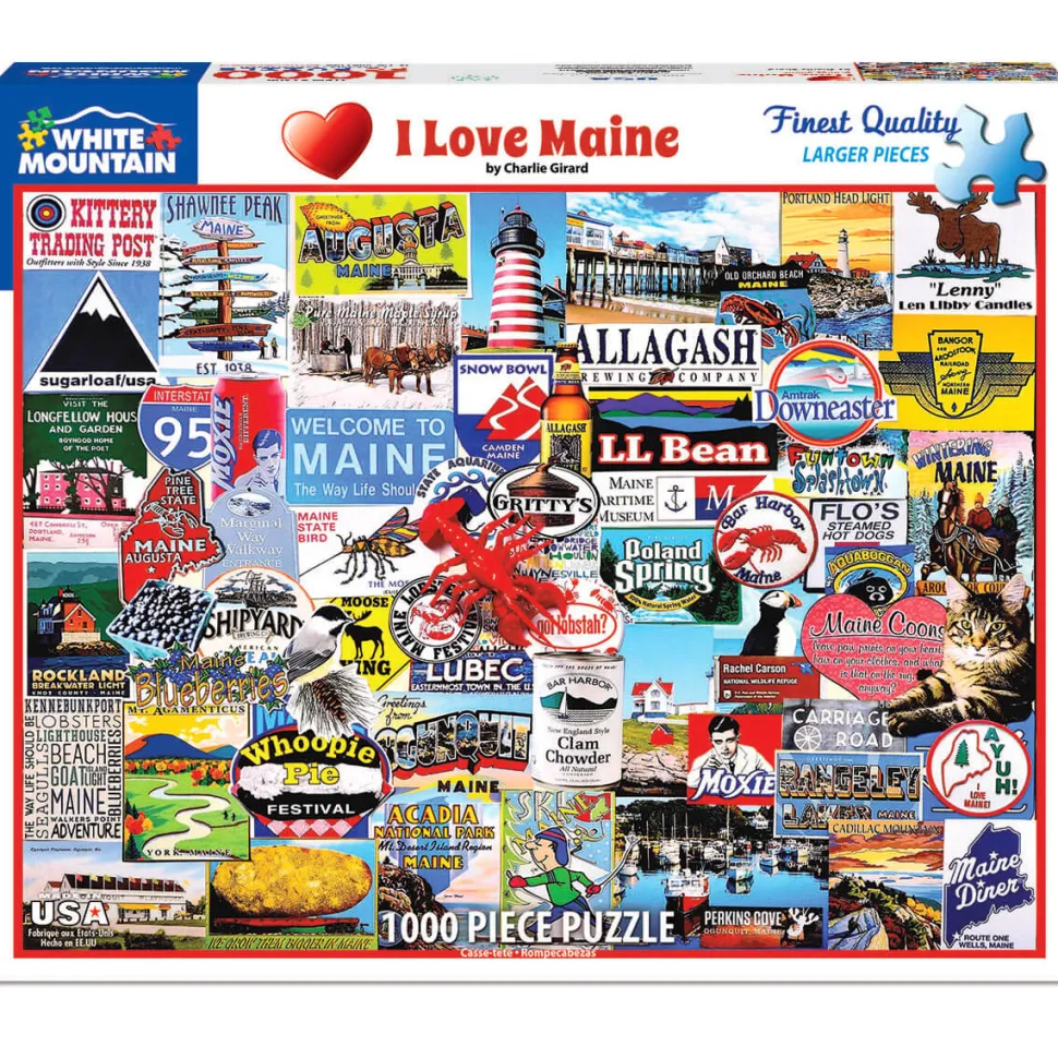 White Mountain Puzzles I Love Maine 1000 Pc