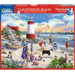 White Mountain Puzzles Lighthouse Beach 500 Pc