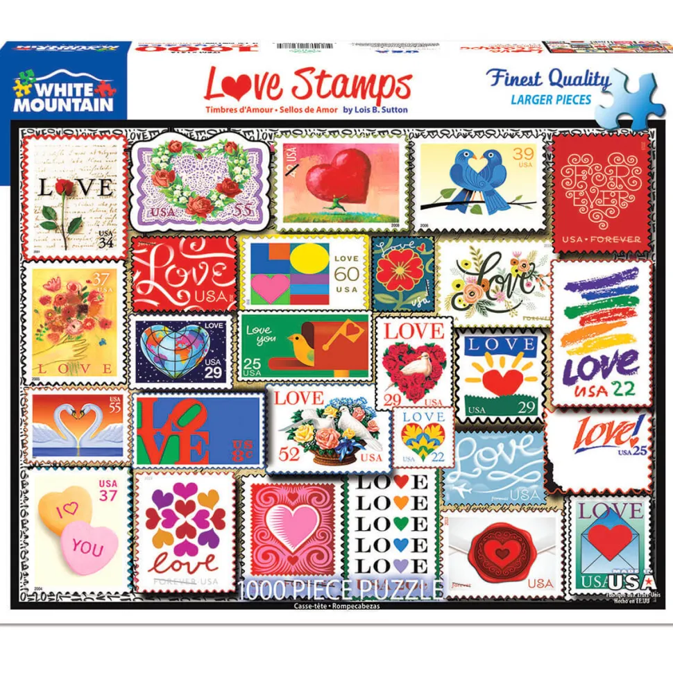 White Mountain Puzzles Love Stamps 1000 Pc