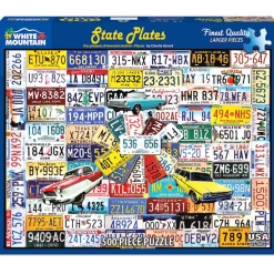 White Mountain Puzzles State Plates 500 Pc