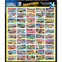 White Mountain Puzzles State Greetings Stamps