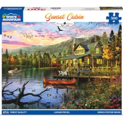 White Mountain Puzzles Sunset at the Lake 500 Pc