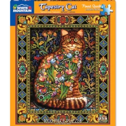 White Mountain Puzzles Tapestry Cat 1000 Piece