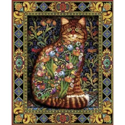 White Mountain Puzzles Tapestry Cat 1000 Piece
