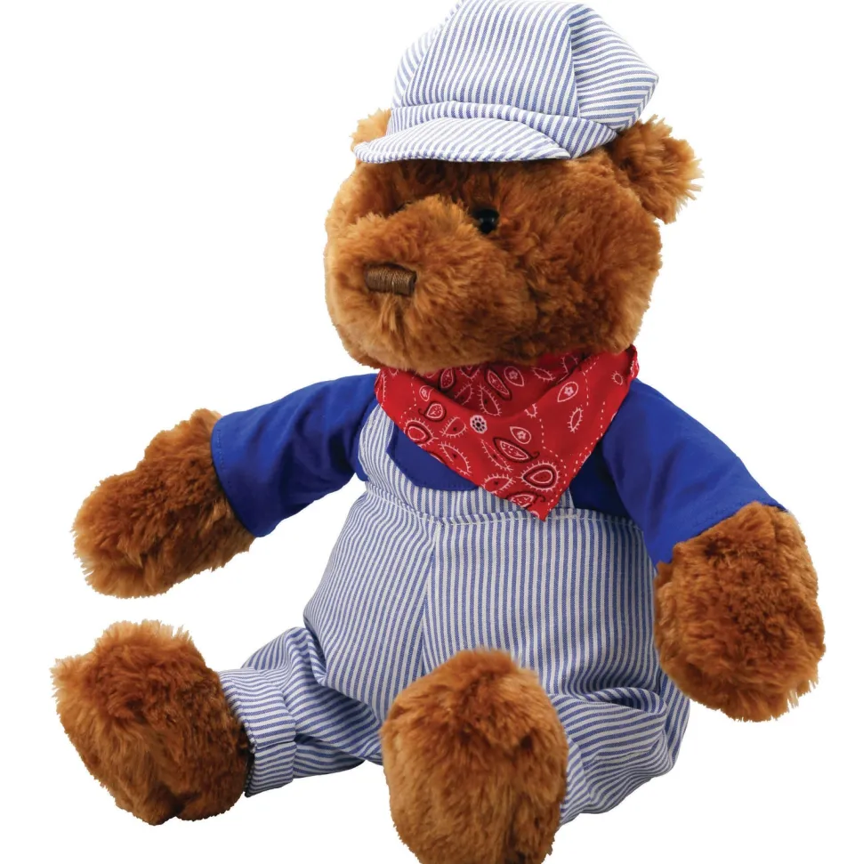 WowToyz Cuddle Zoo Casey the Train Engineer Bear